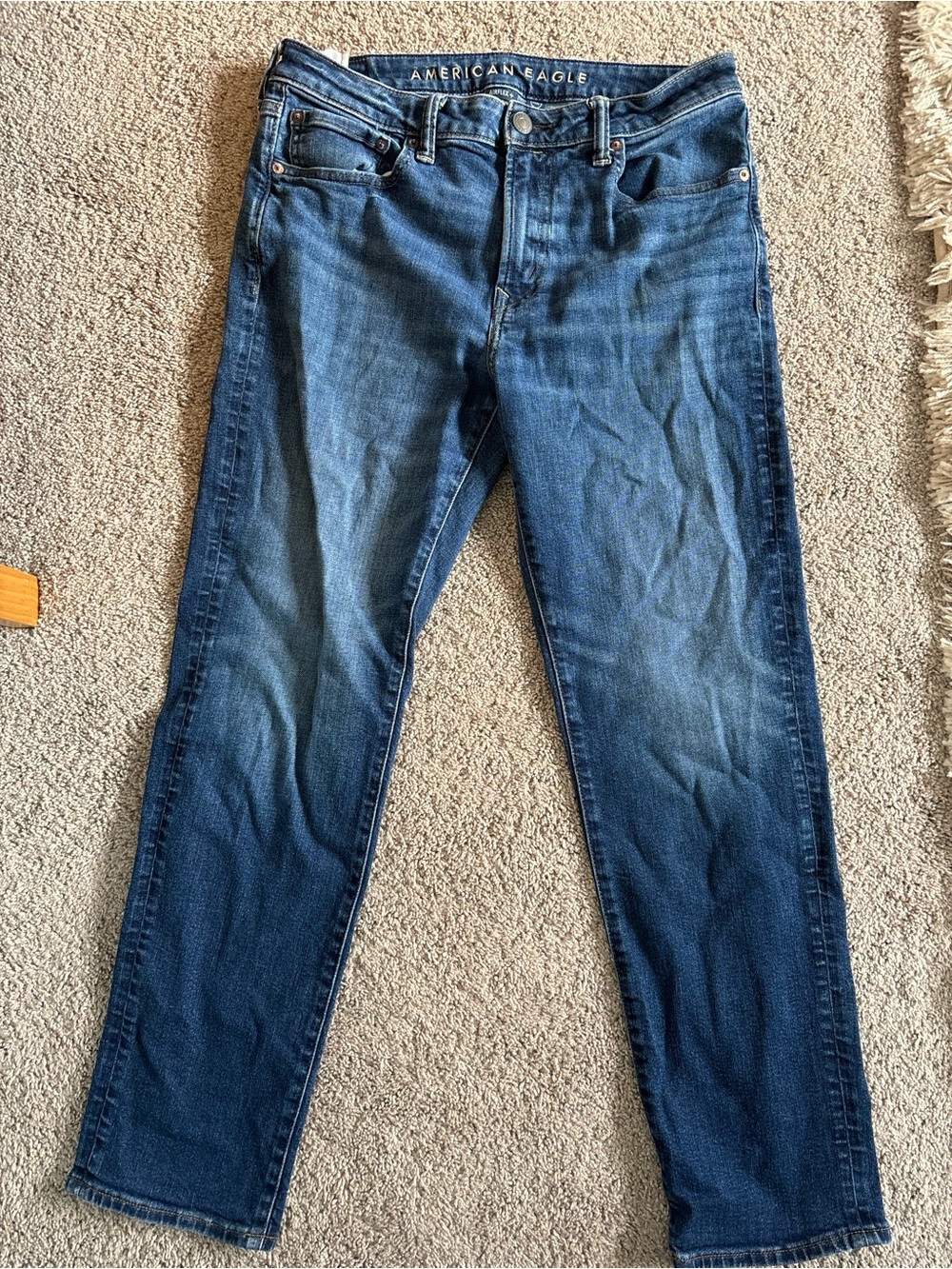 American Eagle Outfitters Dark Blue Slim-Straight Jeans